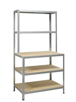 IRONSIDE Arbetsbord<ARBETSBORD MED HYLLARNA 2+1