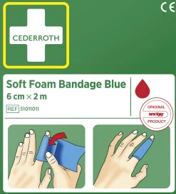 CEDERROTH Bandage Och Plåster<BANDAGE SOFT FOAM BLUE 6CM 2M
