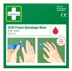 CEDERROTH BANDAGE SOFT FOAM BLUE 3CM 4,5M New