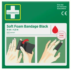 CEDERROTH Bandage Och Plåster<BANDAGE SOFT FOAM 6CM 4,5M SVART