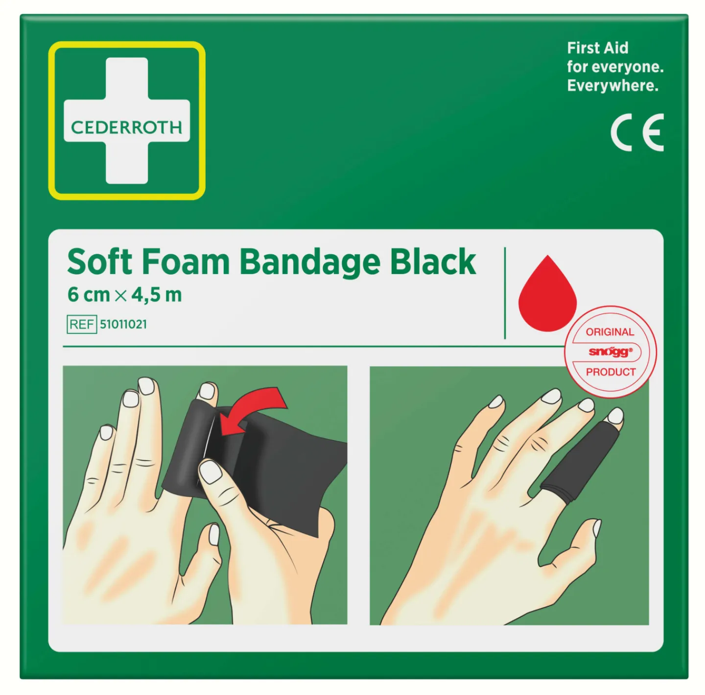 CEDERROTH Bandage Och Plåster<BANDAGE SOFT FOAM 6CM 4,5M SVART
