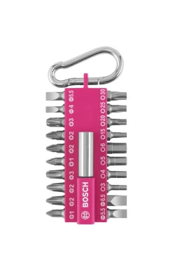 BOSCH BITSSET MED KARBIN FUCHSIA, 21DELAR New