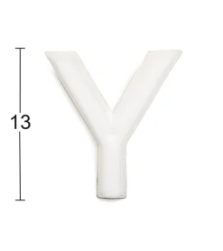 HABO Skyltar, Hussiffror Och Bokstäver<BOKSTAV 1002 PLAST VIT Y 13MM, 1002 13MM PLAST VIT Y