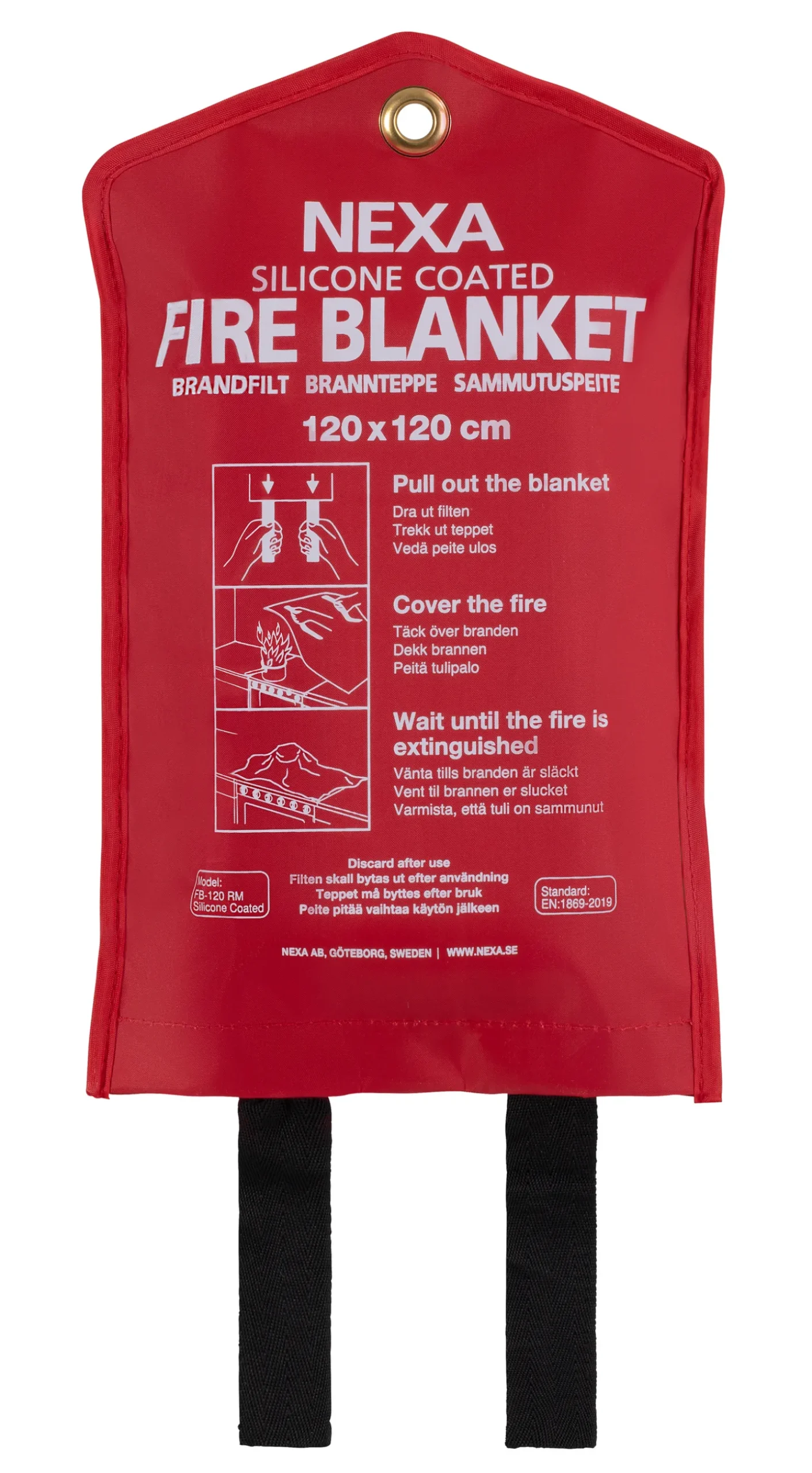 NEXA Hemsäkerhet<BRANDFILT RÖD 120X120 CM