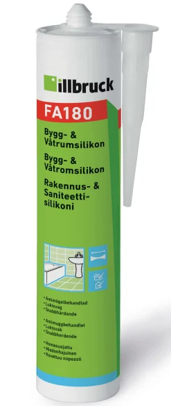 ILLBRUCK BYGG&VÅTRUMSSILIKON SVART 300 FA180