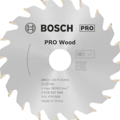 BOSCH CIRKELSÅGBLAD ACCU STD TRÄ 85X15X20T Clearance