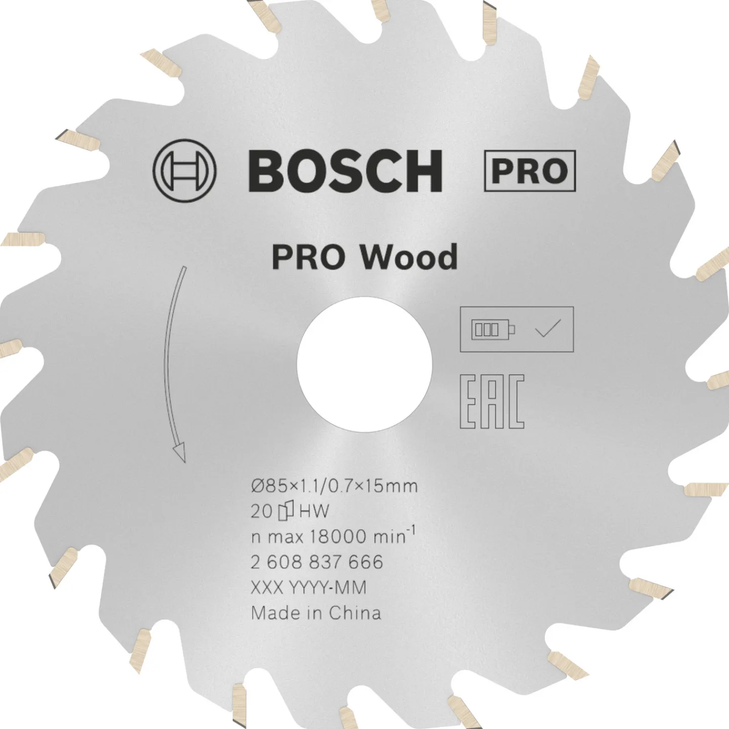 BOSCH CIRKELSÅGBLAD ACCU STD TRÄ 85X15X20T Clearance