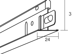 ECOPHON Undertak<CONNECT HUVUDPROFIL 3,7M VIT VIT 01 T24 8101 12ST/FRP