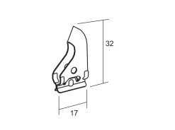 ECOPHON Undertak<CONNECT PENDELFÄSTE 32X17MM, 1286 100ST/FRP