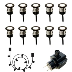 LIGHTSON Utomhusbelysning<DECKLIGHT ORION 10-PACK SVART