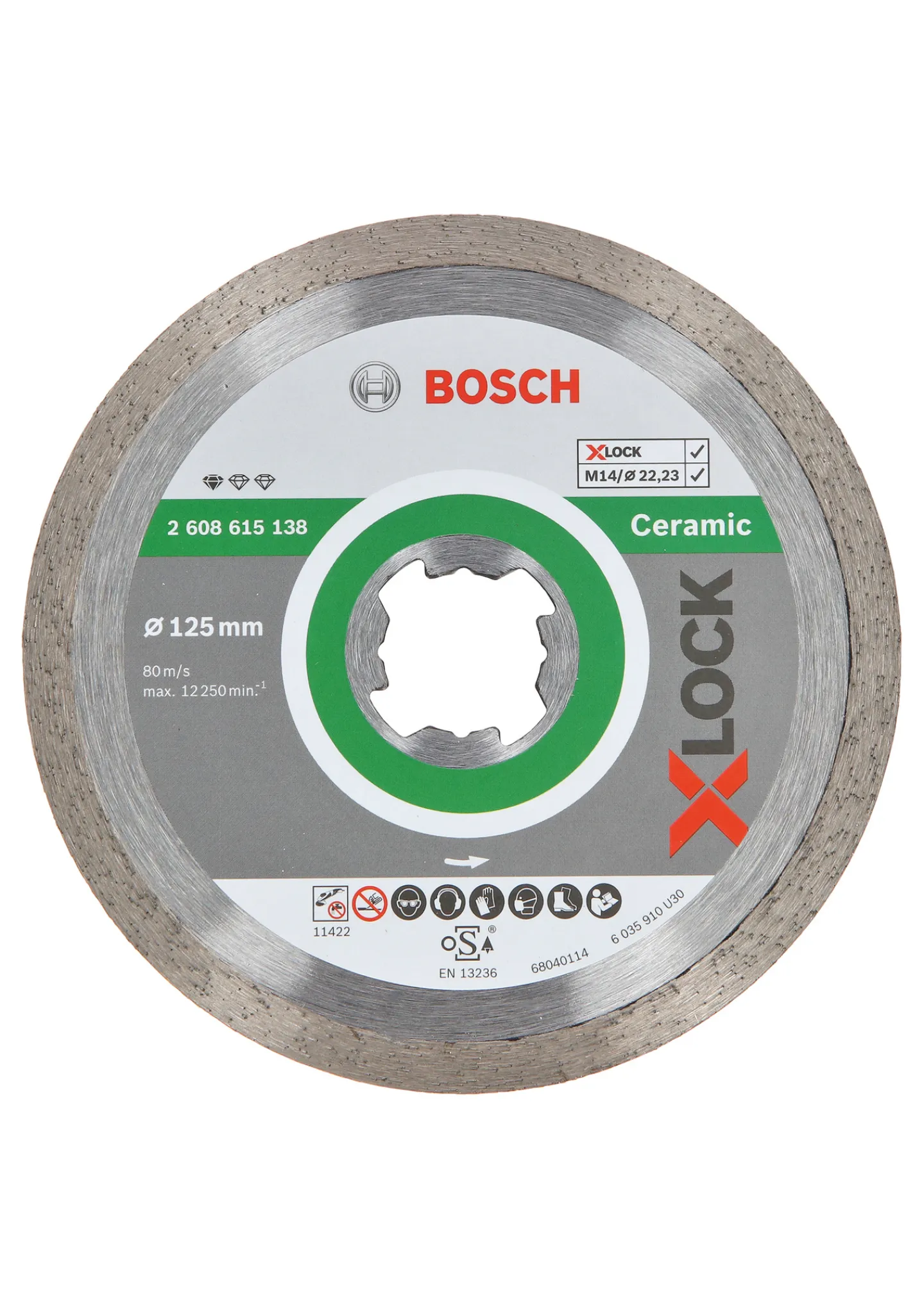 BOSCH Kap Och Slipskivor<DIAMANTSKIVA X-LOCK STD CERAMIC 125XMM