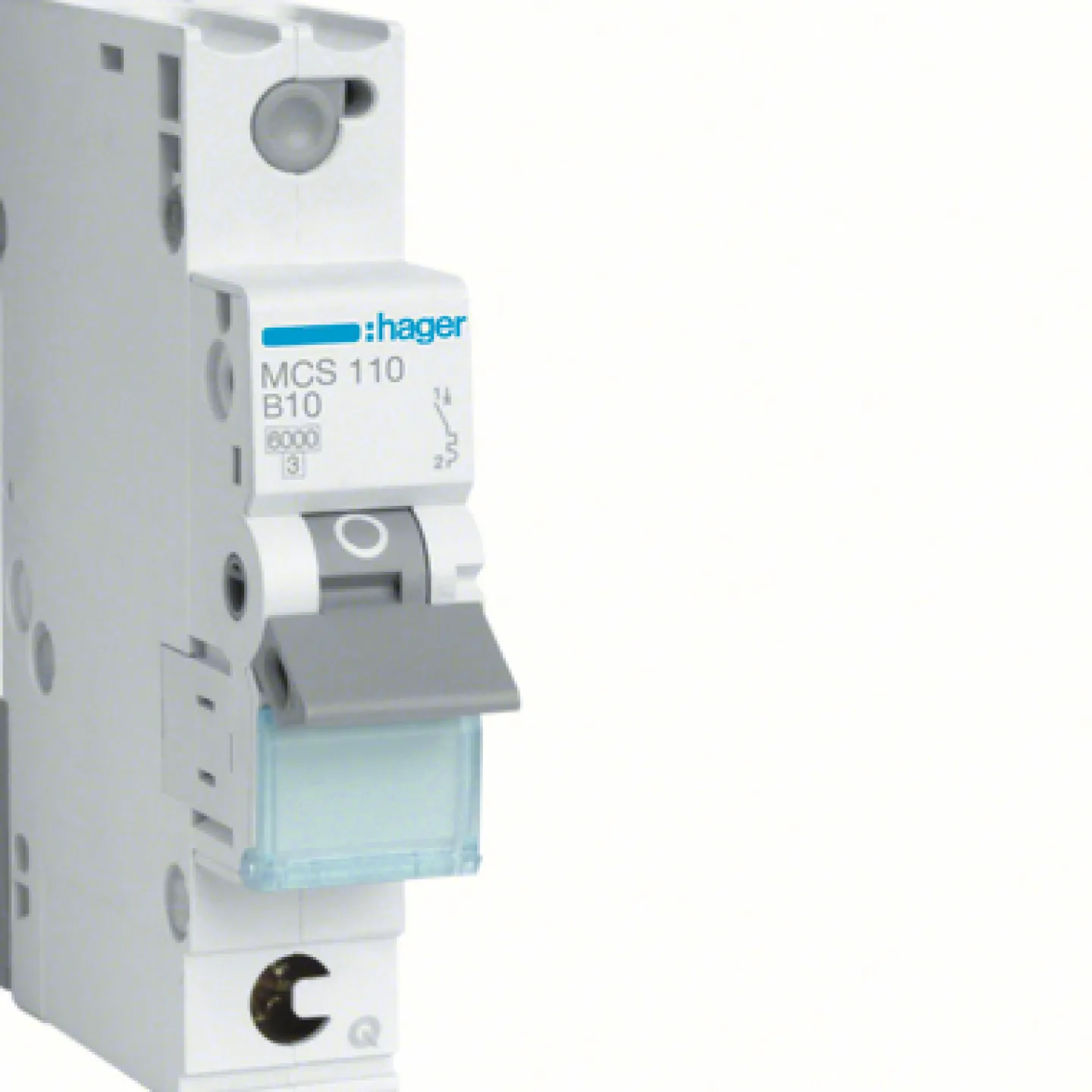 HAGER DVÄRGBRYTARE QC 1-POL B-10A 6KA MCS110 New