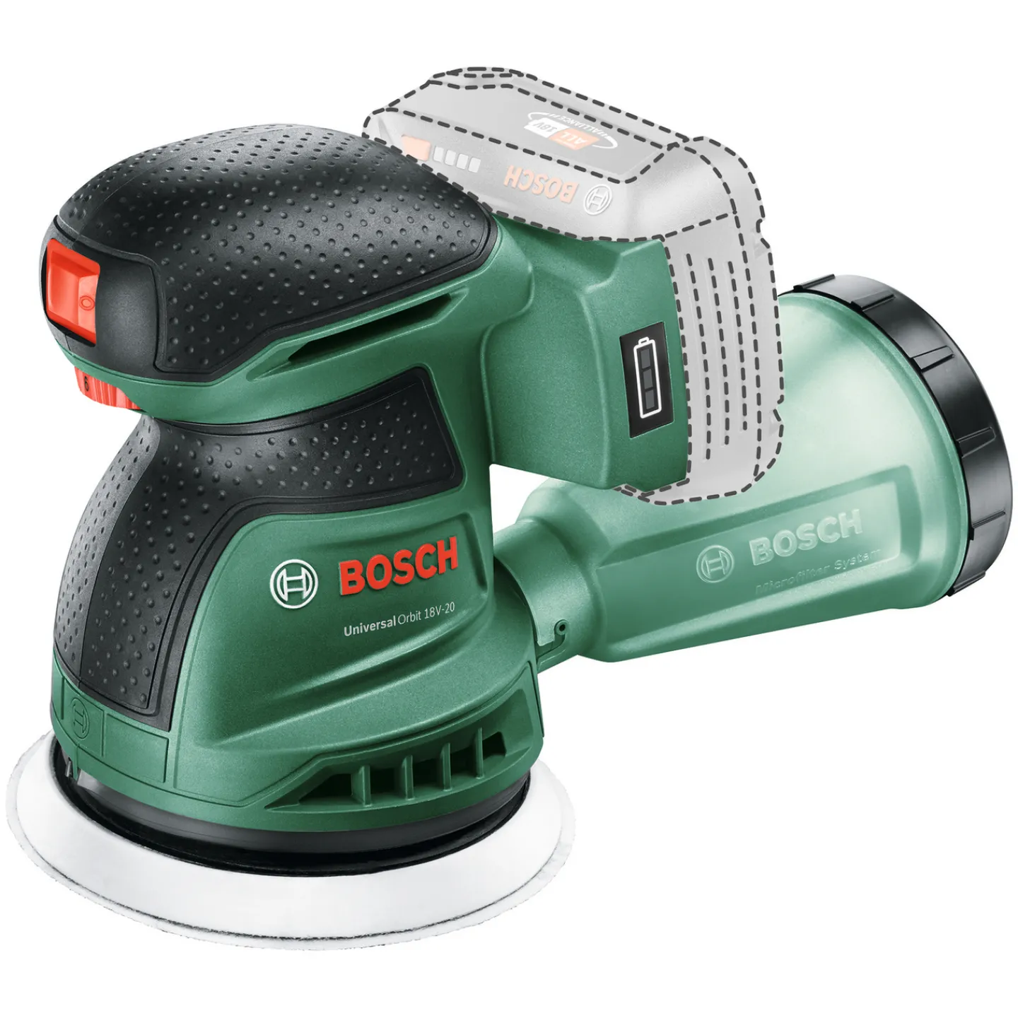 BOSCH Slipmaskiner<EXCENTERSLIP UNIVORBIT 18V, AL18V20 2AH