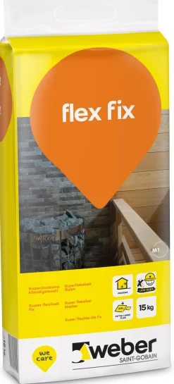 WEBER SAINT-GOBAIN Fästmassa<FÄSTMASSA FLEX FIX 15KG SUPERFLEXIBELT