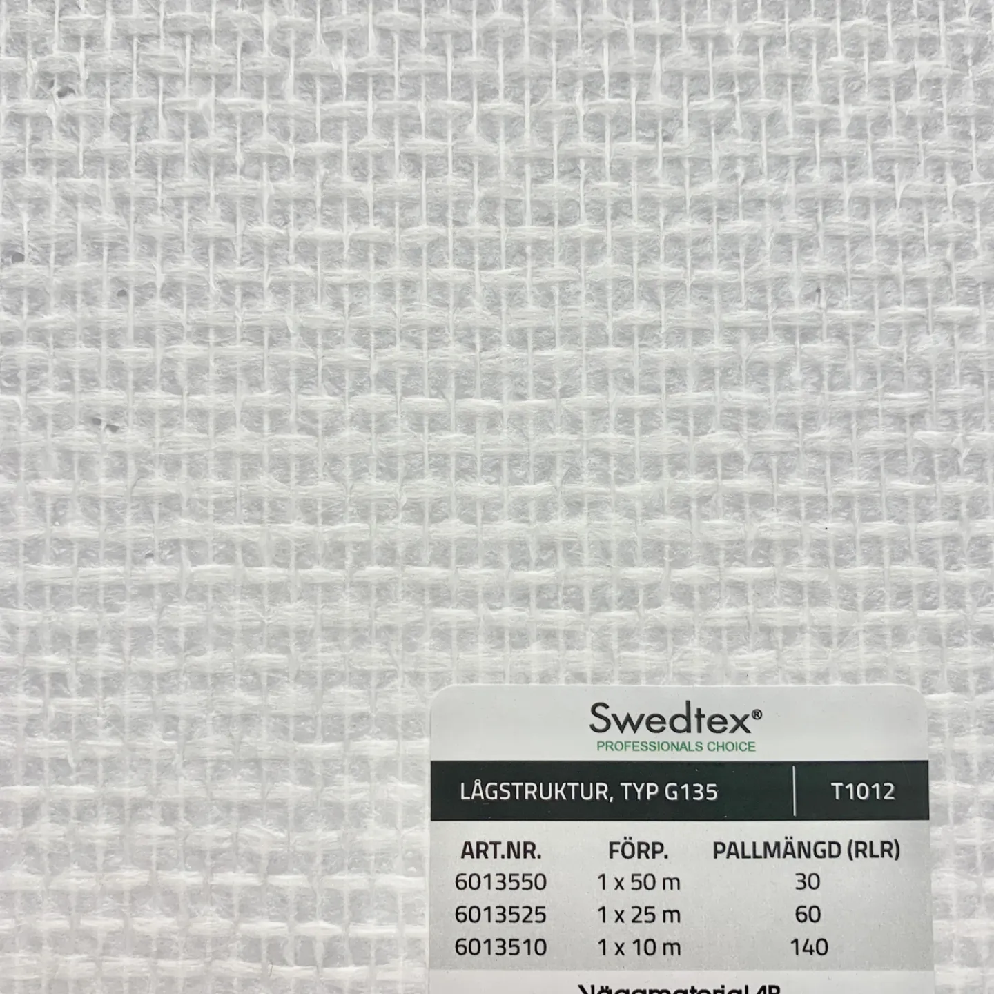 SWEDTEX GLASFIBERVÄV G135 50M LÅGSTRUKTUR TYP 50M Online