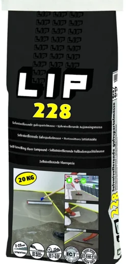 LIP Avjämningsmassa<GOLVSPACKEL 228 UTOM-INOMHUS 20KG