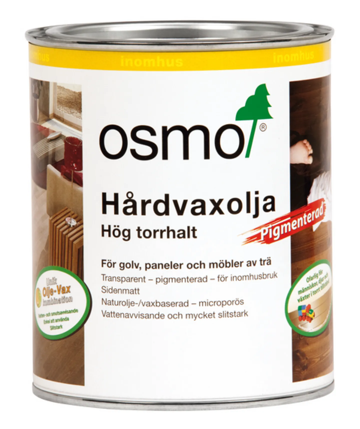 OSMO Oljor Och Träskydd<HÅRDVAXOLJA 3040 VIT 0,75L PIGMENTERAD