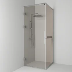 SVEDBERGS HÖRNDUSCH LANGFOSS RAK/FAST MATT BRONS HYLLA 90X92X230CM
