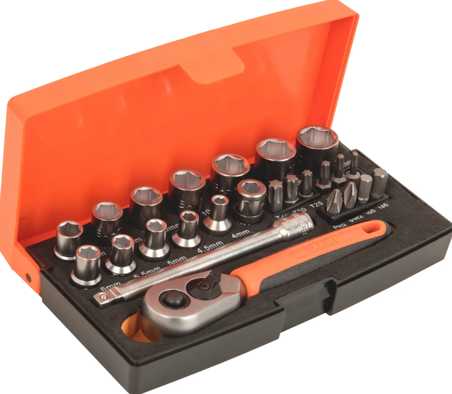 BAHCO Bult Och Mutterverktyg<HYLSNYCKELSATS 1/4" MM 4-13 SBSL25