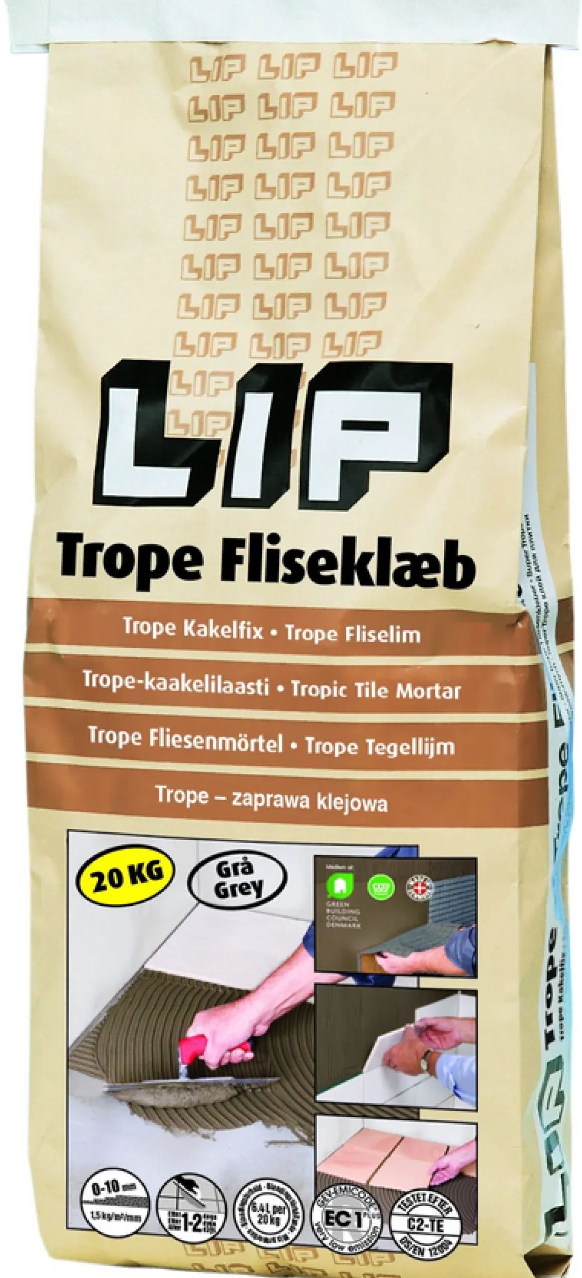 LIP Kakelfix<KAKELFIX TROPE GRÅ 20KG