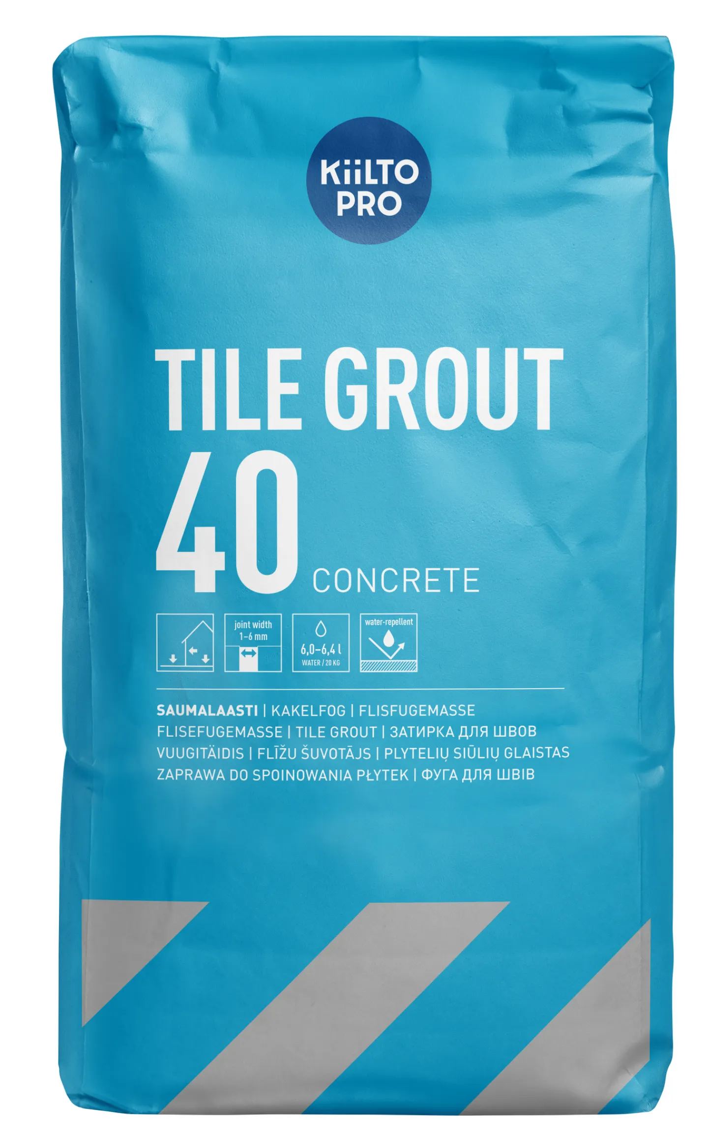 KIILTO PRO Kakelfix<KAKELFOG 40 GRÅ 20KG