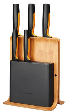 FISKARS Köksartiklar<KNIVBLOCK FUNCTIONAL FORM I BAMBU MED 5 KNIVAR