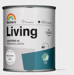 BECKERS Inomhusfärg<LACKFÄRG LIVING HALVBLANK SVART 0,75L