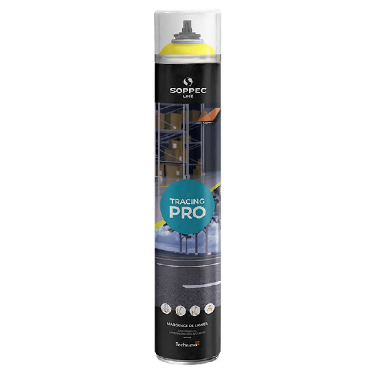 SOPPEC LINJEMARKERINGSFÄRG TRACING PRO GUL, 750ML