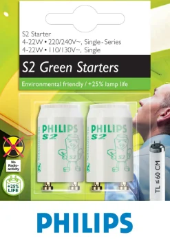 PHILIPS Glimtändare<LYSRÖRSTÄNDARE S2 2P PH SB