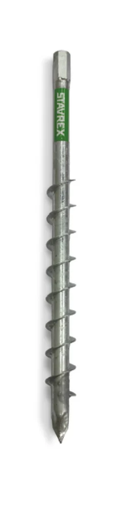 STAVREX Byggbeslag<MARKSKRUV PÅBYGGBAR SKRUVSPETS, D25MM M16 595MM
