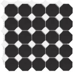 CELLO OCTOGON 29,5X29,5 BLACK/WHITE, MATT(K) Hot