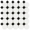 CELLO Mosaik<OCTOGON 29,5X29,5 WHITE/BLACK, MATT (K)