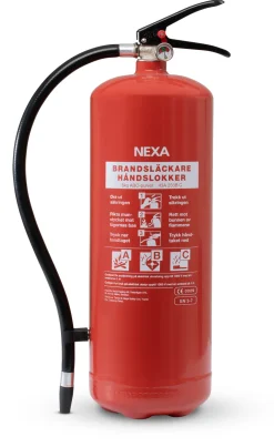 NEXA Hemsäkerhet<PULVERSLÄCKARE 6 KG 43A RÖD NE, BRANDSLÄCKARE 6 KG PULVER 43A