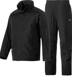 SNICKERS WORKWEAR REGNSTÄLL 8378 SVART M, BYXA+JACKA Clearance