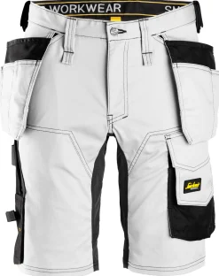 SNICKERS WORKWEAR SHORTS 6141 STRETCH VIT/SV 46, HF AW VIT/SVART