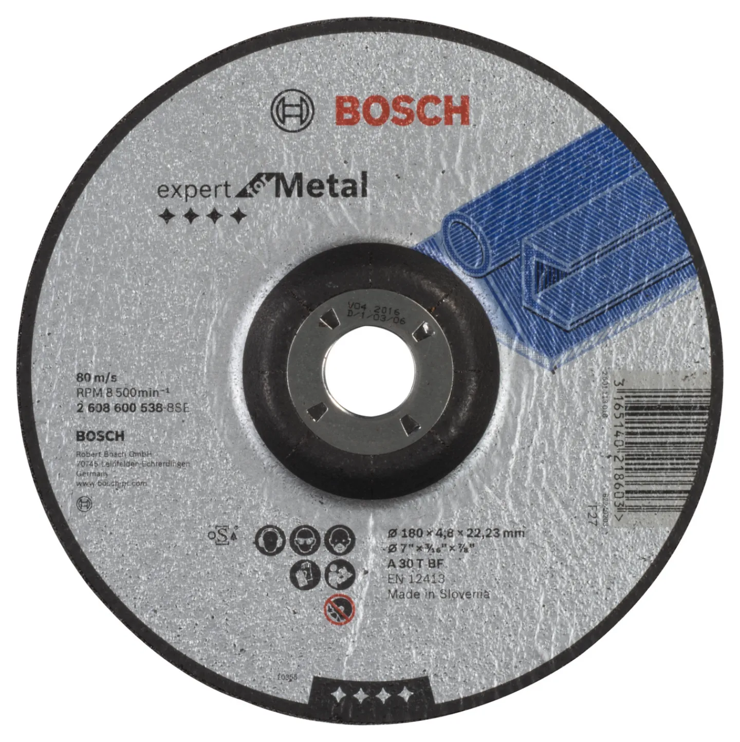 BOSCH SLIPSKIVA METALL 180X4.8X22.2M Outlet