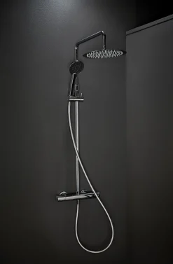 HAFA Duschset Och Duschpaket<TAKDUSCH MIX SLIM ROUND 150CC KROM MED Ø250 DUSCHHUVUD