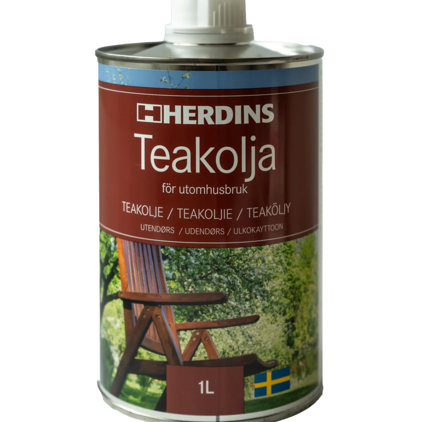 HERDINS Oljor Och Träskydd<TEAKOLJA UTOMHUS 1L (NY)