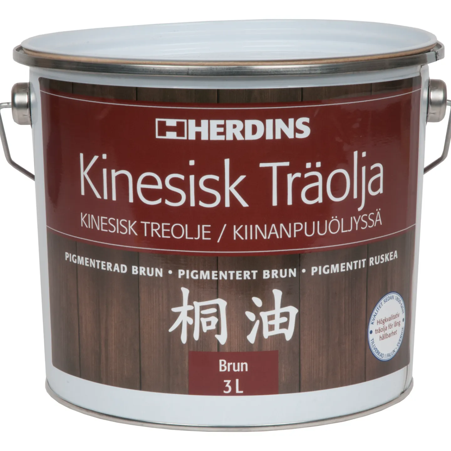 HERDINS Oljor Och Träskydd<TRÄOLJA KINESISK BRUN 3L