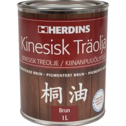 HERDINS Oljor Och Träskydd<TRÄOLJA KINESISK BRUN 1L