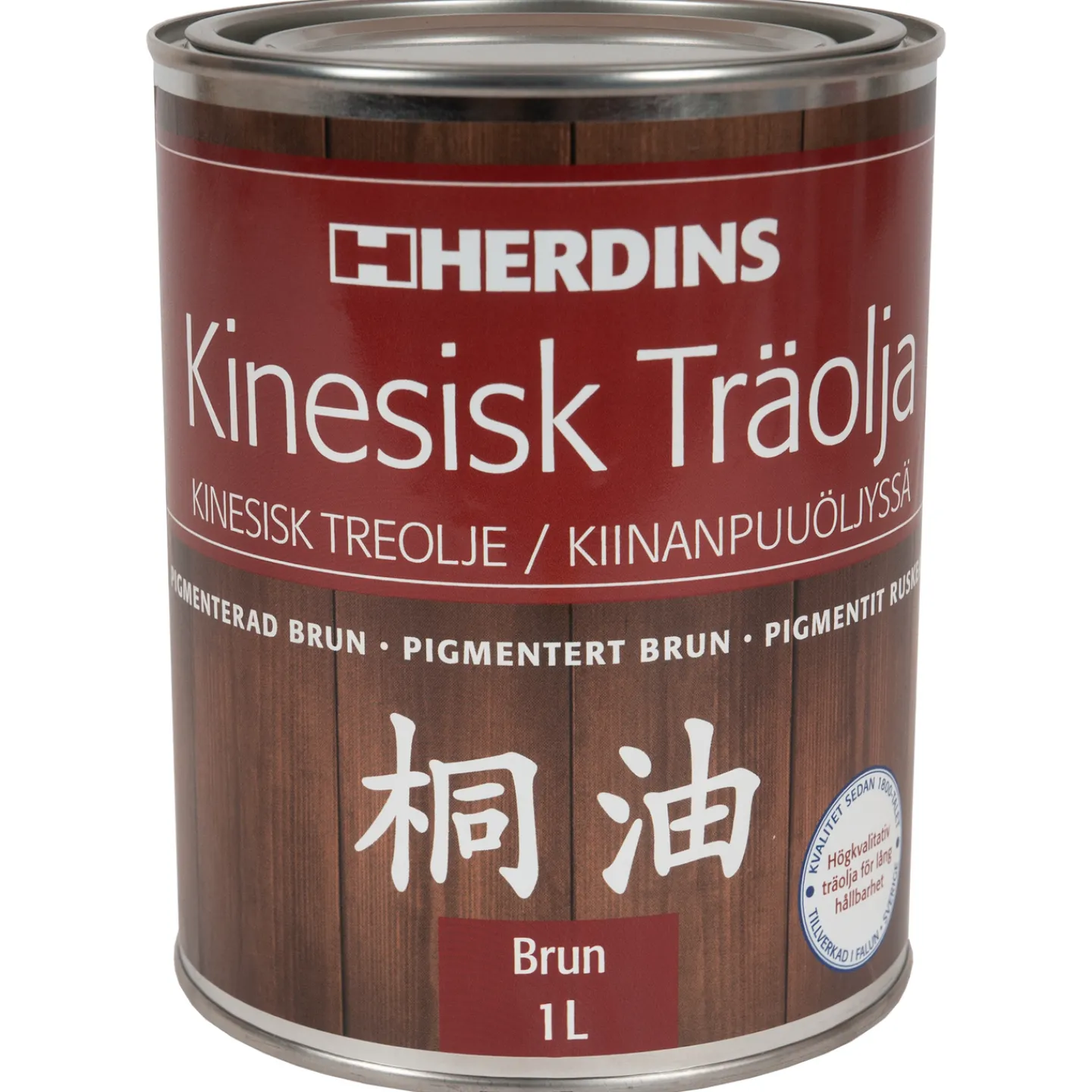 HERDINS Oljor Och Träskydd<TRÄOLJA KINESISK BRUN 1L