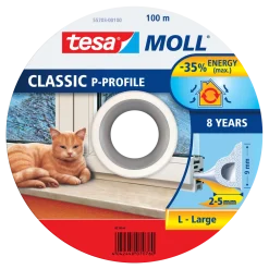 TESA Tätningslist<TÄTLIST P-LIST VIT 9X5,5MM/100 55703