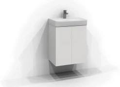 SVEDBERGS Badrumsmöbler<TVÄTTSTÄLLSSKÅP BLOC PLAN VIT 2DÖRR 50X57X35CM