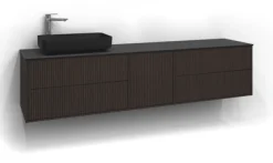 SVEDBERGS Badrumsmöbler<TVÄTTSTÄLLSSKÅP EPOS RAND BRUN ASK 2+1+2L ÖPPEN 199X45,3X45CM