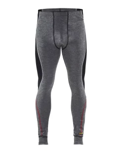 BLÅKLÄDER Underställ<UNDERSTÄLLSBYXA 1845 HERR XXL XWARM MERINOULL GRÅ/SVART