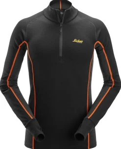 SNICKERS WORKWEAR Underställ<UNDERSTÄLLSTRÖJA HALV ZIP, SVART STL M