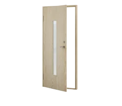 CELLO Förrådsdörrar<VARMFÖRRÅDSDÖRR 90X200 V AVLÅNGT FÖNSTER OBEHANDLAD
