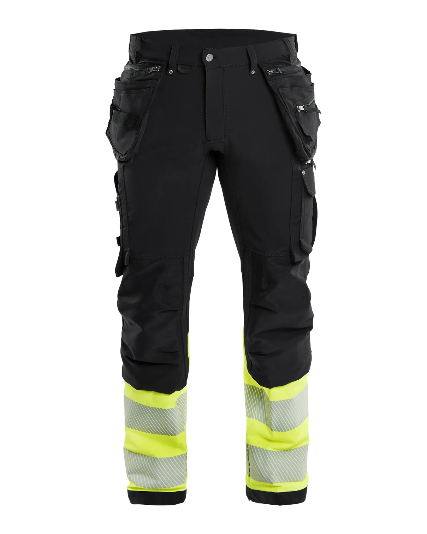 BLÅKLÄDER Varselkläder<VARSELBYXA 1993 1642 4-VÄGS STRETCH SVART/VARSELGUL D104