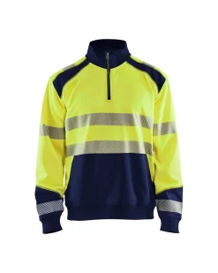BLÅKLÄDER Varselkläder<VARSELTRÖJA 3556 2528 MED KRAGE GUL/MARINBLÅ M